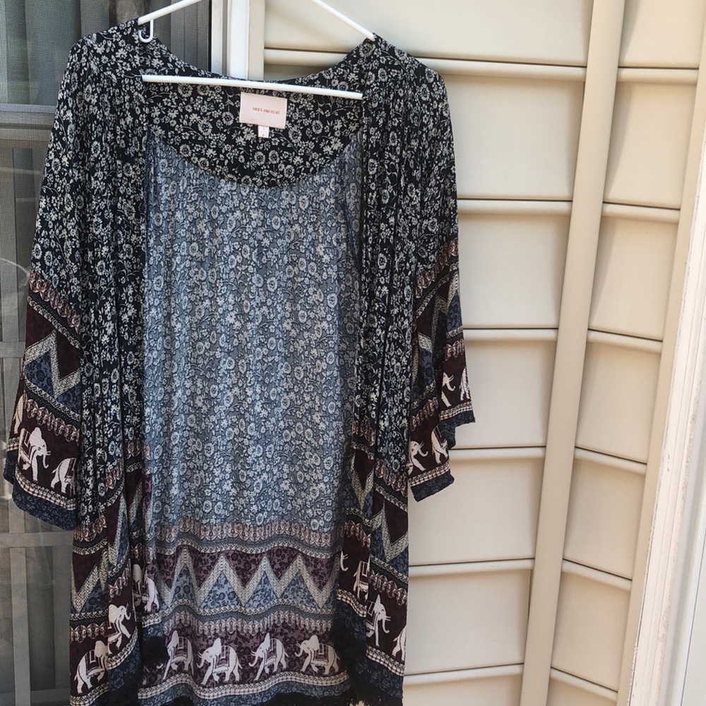 Tribal print shrug